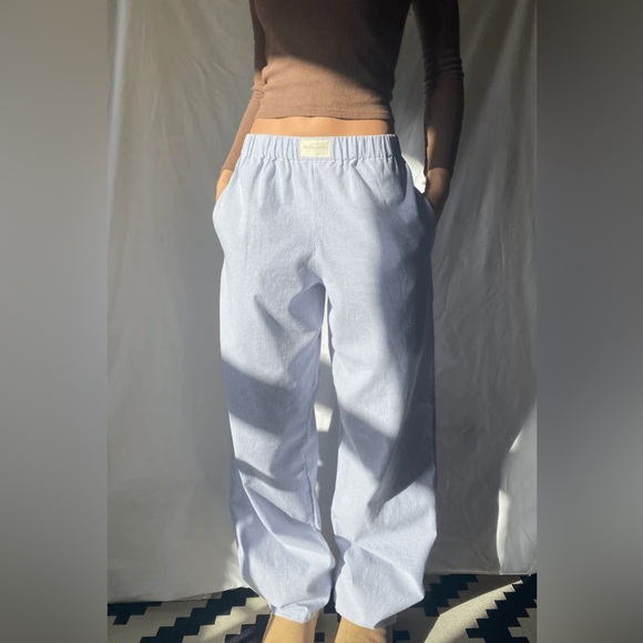 Studio Seven Pants - Studio Seven Designs Pants Womens Small Blue White Striped Lounge Casual Lila